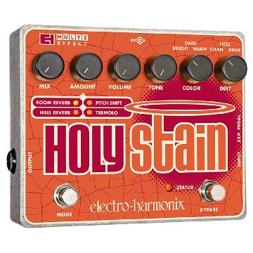 ELECTRO HARMONIX HOLY STAIN Distortion/Reverb/Pitch/Tremolo  Multi-Effect  9.6DC-200 PSU included
