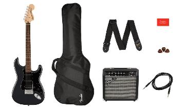 SQUIER AFFINITY STRATOCASTER PACK SET HSS LRL Charcoal Frost Metallic  0372821669