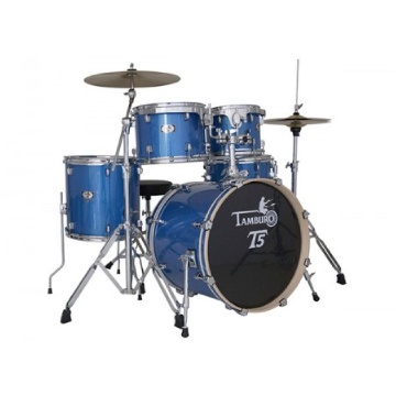 TAMBURO T5 S22BLSK SET BATTERIA CON HARDWARE E PIATTI BLUE SPARKLE