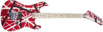 EVH Striped Series 5150 Mn Red With Black And White Stripes 5107902515