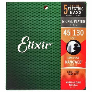 ELIXIR 14202 ELECTRIC BASS NICKEL PLATED STEEL NANOWEB 45-130
