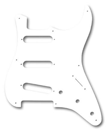 FENDER Pickguard, Stratocaster S/S/S, 8-Hole Mount, White, 1-Ply - 0992017000