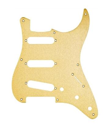 FENDER Pickguard, Stratocaster S/S/S, 8-Hole Mount, Gold Anodized Aluminum, 1-Ply - 0992143000