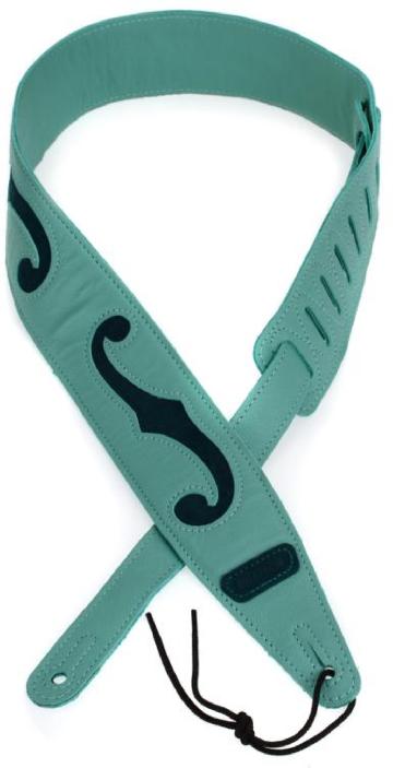 GRETSCH Gretsch F-Holes Leather Strap, Surf Green with Dark Green Accents, 3 - 9224742100