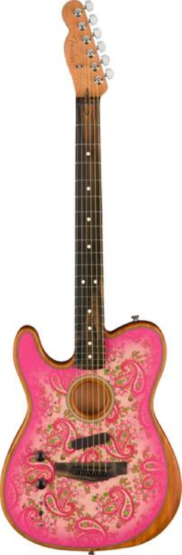 FENDER FSR American Acoustasonic Telecaster Left Hand, Ebony Fingerboard, Pink Paisley - 0972018211