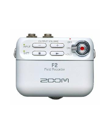 Zoom F2 - field recorder + Microfono lavalier - bianco