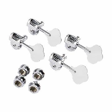 Fender Deluxe Bass Tuners With Fluted-shafts 4  Chrome   0992006000 - Bassi Componenti - Hardware e Componenti Vari
