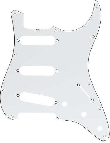 FENDER Pickguard, Stratocaster S/S/S, 11-Hole Vintage Mount (with Truss Rod Notch), White, 3-Ply - 0992018000