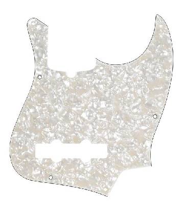 FENDER Pickguard, Jazz Bass, 10-Hole Mount, Aged White Pearl, 4-Ply - 0992177000