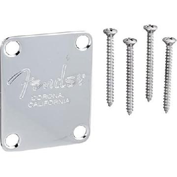 FENDER 4-Bolt American Series Bass Neck Plate with Fender Corona Stamp (Chrome) - 0991446100