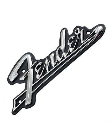FENDER Fender Black Panel Amplifier Logo, Silver/Black - 0994093000