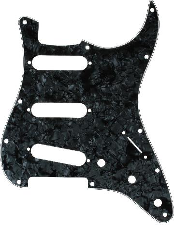 FENDER Pickguard, Stratocaster S/S/S, 11-Hole Mount, Black Pearl, 4-Ply - 0992141000