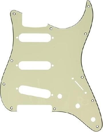 Fender Pickguard, Stratocaster S/s/s, 11-hole Mount, Mint Green Mg/b/mg 3-ply - 0992144000 - Bassi Componenti - Hardware e Componenti Vari