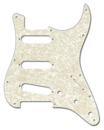 Fender Pickguard, Stratocaster S/s/s, 11-hole Mount, Aged White Pearl, 4-ply - 0992140001 - Bassi Componenti - Hardware e Componenti Vari