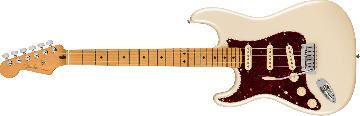 FENDER Player Plus Stratocaster, Left-Hand, Maple Fingerboard, Olympic Pearl - 0147412323