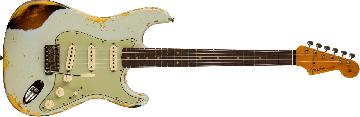 FENDER 1960 Stratocaster Heavy Relic, Rosewood Fingerboard, Aged Sonic Blue over 3-Color Sunburst - 9236081221