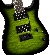 Jackson Js Series Dinky Js20 Dkq 2pt, Amaranth Fingerboard, Transparent Green Burst - 2910211587