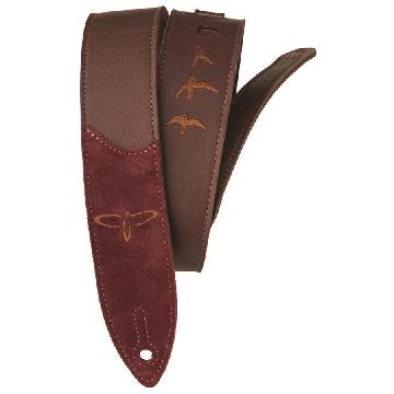 PRS - PAUL REED SMITH Premium Leather Strap. Birds Embroid Burgundy (102079::009:)