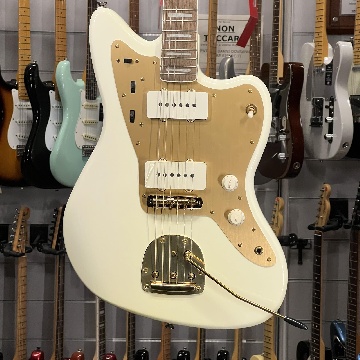 SQUIER 40TH ANNIVERSARY JAZZMASTER GOLD EDITION OLYMPIC WHITE 0379420505