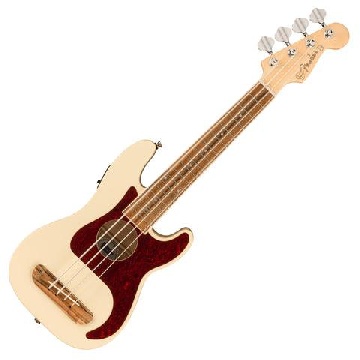 Fender Fullerton Precision Bass Uke Ukulele  Olympic White 0970583505 - Chitarre Chitarre - Ukulele Banjo e Mandolini