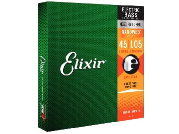 Elixir 14077 Nanoweb Bass Strings 45-105 Nickel - Bassi Accessori - Corde