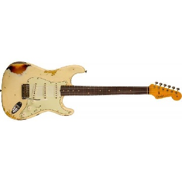 FENDER Custom Shop 61 Stratocaster Heavy Relic Aged Vintage White Over 3-Color Sunburst 9235001574