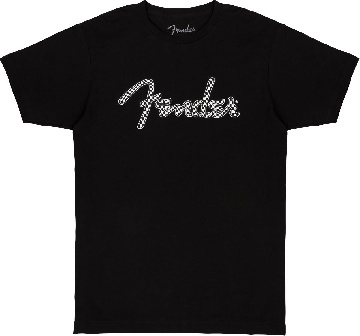 Fender Fender Spaghetti Wavy Checker Logo Tee, Black, Xxl - 9192411806 - Bassi Merchandising