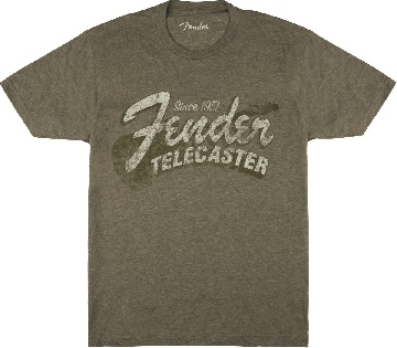 FENDER Fender Since 1951 Telecaster T-Shirt, Military Heather Green, XXL - 9101291897
