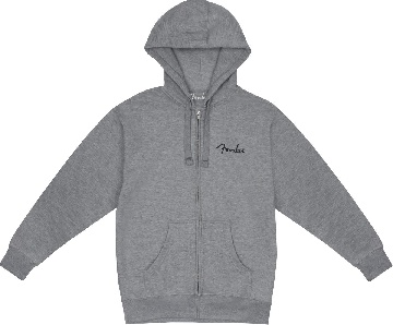 FENDER Fender Spaghetti Small Logo Zip Front Hoodie, Athletic Gray, L - 9113300506