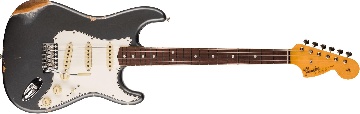 FENDER 1967 Stratocaster Relic with Closet Classic Hardware, 3A Rosewood Fingerboard, Aged Charcoal Frost Metallic - 9236091099