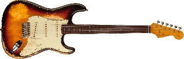 FENDER 1963 Stratocaster Super Heavy Relic, 3A Rosewood Fingerboard, Super Faded Aged 3-Color Sunburst - 9236091092