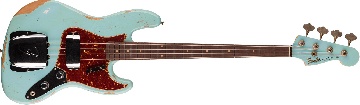 FENDER 1961 Jazz Bass Heavy Relic, 3A Rosewood Fingerboard, Faded Aged Daphne Blue - 9236091120