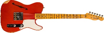 FENDER Limited Edition Red Hot Esquire Relic, 1-Piece Birdseye Maple Neck Fingerboard, Super Faded Aged Candy Apple Red - 9236091059