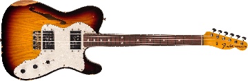 FENDER Limited Edition 1964 Bobbed Telecaster Thinline Relic, 3A Rosewood Fingerboard, 3-Color Sunburst - 9236091055