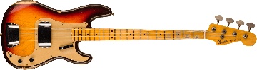 FENDER Limited Edition P-Jazz Bass Relic, 1-Piece Quartersawn Maple Neck Fingerboard, Chocolate 3-Color Sunburst - 9236091065