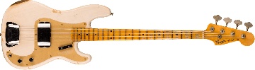 FENDER Limited Edition P-Jazz Bass Relic, 1-Piece Quartersawn Maple Neck Fingerboard, Aged White Blonde - 9236091064