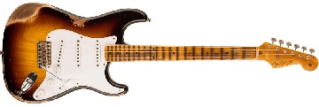 FENDER Limited Edition 70th Anniversary 1954 Stratocaster Heavy Relic, 1-Piece Quartersawn Maple Neck Fingerboard, Wide-Fade 2-Color Sunburst - 9236091145