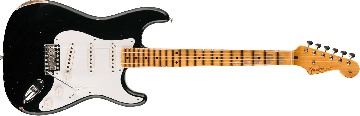 FENDER Limited Edition Fat 1954 Stratocaster Relic with Closet Classic Hardware, 1-Piece Quartersawn Maple Neck Fingerboard, Aged Black - 9236091149