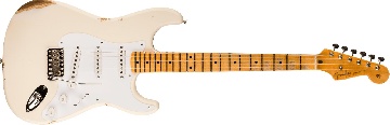 FENDER Limited Edition Fat 1954 Stratocaster Relic with Closet Classic Hardware, 1-Piece Quartersawn Maple Neck Fingerboard, Aged Arctic White - 9236091151