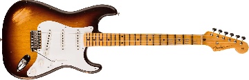 FENDER Limited Edition Fat 1954 Stratocaster Relic with Closet Classic Hardware, 1-Piece Quartersawn Maple Neck Fingerboard, Wide-Fade Chocolate 2-Color Sunburst - 9236091147