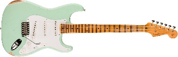 FENDER Limited Edition Fat 1954 Stratocaster Relic with Closet Classic Hardware, 1-Piece Quartersawn Maple Neck Fingerboard, Faded Aged Surf Green - 9236091150