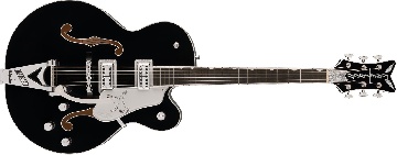 GRETSCH Falcon Hollow Body with String-Thru Bigsby and Chrome Hardware, Ebony Fingerboard, Black - 2401565806