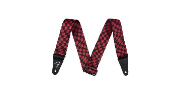 FENDER Wavy Checkerboard Polyester Strap, Red - 0990637209